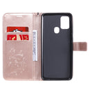 For Samsung Galaxy A21s 3D Butterflies Embossing Pattern Horizontal Flip Leather Case with Holder & Card Slot & Wallet(Rose Gold)