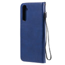 For OPPO Realme 6 Solid Color Horizontal Flip Protective Leather Case with Holder & Card Slots & Wallet & Lanyard(Blue)