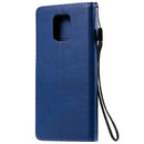 For Xiaomi Redmi Note 9S / Note 9 Pro Solid Color Horizontal Flip Protective Leather Case with Holder & Card Slots & Wallet & Lanyard(Blue)
