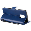 For Xiaomi Redmi Note 9S / Note 9 Pro Solid Color Horizontal Flip Protective Leather Case with Holder & Card Slots & Wallet & Lanyard(Blue)