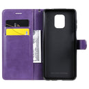 For Xiaomi Redmi Note 9S / Note 9 Pro Solid Color Horizontal Flip Protective Leather Case with Holder & Card Slots & Wallet & Lanyard(Purple)