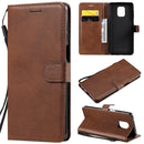 For Xiaomi Redmi Note 9S / Note 9 Pro Solid Color Horizontal Flip Protective Leather Case with Holder & Card Slots & Wallet & Lanyard(Brown)