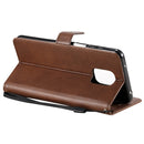 For Xiaomi Redmi Note 9S / Note 9 Pro Solid Color Horizontal Flip Protective Leather Case with Holder & Card Slots & Wallet & Lanyard(Brown)