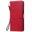 For Xiaomi Redmi Note 9S / Note 9 Pro Solid Color Horizontal Flip Protective Leather Case with Holder & Card Slots & Wallet & Lanyard(Red)