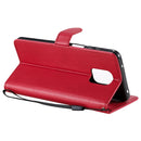 For Xiaomi Redmi Note 9S / Note 9 Pro Solid Color Horizontal Flip Protective Leather Case with Holder & Card Slots & Wallet & Lanyard(Red)