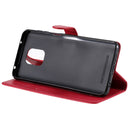 For Xiaomi Redmi Note 9S / Note 9 Pro Solid Color Horizontal Flip Protective Leather Case with Holder & Card Slots & Wallet & Lanyard(Red)