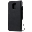 For Xiaomi Redmi Note 9S / Note 9 Pro Solid Color Horizontal Flip Protective Leather Case with Holder & Card Slots & Wallet & Lanyard(Black)