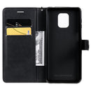 For Xiaomi Redmi Note 9S / Note 9 Pro Solid Color Horizontal Flip Protective Leather Case with Holder & Card Slots & Wallet & Lanyard(Black)