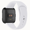 For Fitbit Versa 2 / Fitbit Versa / Fitbit Versa Lite Solid Color Silicone Watch Band, Size:S(White)