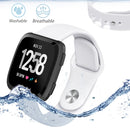 For Fitbit Versa 2 / Fitbit Versa / Fitbit Versa Lite Solid Color Silicone Watch Band, Size:S(White)