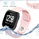 For Fitbit Versa 2 / Fitbit Versa / Fitbit Versa Lite Solid Color Silicone Watch Band, Size:S(Pink)