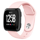 For Fitbit Versa 2 / Fitbit Versa / Fitbit Versa Lite Solid Color Silicone Watch Band, Size:S(Pink)