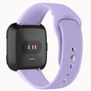 For Fitbit Versa 2 / Fitbit Versa / Fitbit Versa Lite Solid Color Silicone Watch Band, Size:S(Pink Purple)