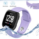 For Fitbit Versa 2 / Fitbit Versa / Fitbit Versa Lite Solid Color Silicone Watch Band, Size:S(Pink Purple)