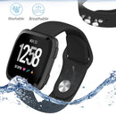 For Fitbit Versa 2 / Fitbit Versa / Fitbit Versa Lite Solid Color Silicone Watch Band, Size:S(Black)