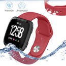 For Fitbit Versa 2 / Fitbit Versa / Fitbit Versa Lite Solid Color Silicone Watch Band, Size:S(Red)