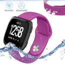 For Fitbit Versa 2 / Fitbit Versa / Fitbit Versa Lite Solid Color Silicone Watch Band, Size:S(Dazzling Purple)