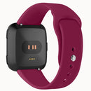 For Fitbit Versa 2 / Fitbit Versa / Fitbit Versa Lite Solid Color Silicone Watch Band, Size:S(Wine Red)