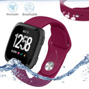 For Fitbit Versa 2 / Fitbit Versa / Fitbit Versa Lite Solid Color Silicone Watch Band, Size:S(Wine Red)