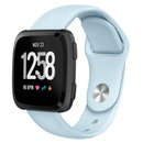 For Fitbit Versa 2 / Fitbit Versa / Fitbit Versa Lite Solid Color Silicone Watch Band, Size:S(Baby Blue)