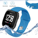 For Fitbit Versa 2 / Fitbit Versa / Fitbit Versa Lite Solid Color Silicone Watch Band, Size:S(Brilliant Blue)