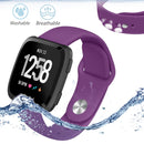 For Fitbit Versa 2 / Fitbit Versa / Fitbit Versa Lite Solid Color Silicone Watch Band, Size:S(Purple)