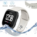 For Fitbit Versa 2 / Fitbit Versa / Fitbit Versa Lite Solid Color Silicone Watch Band, Size:S(Apricot)