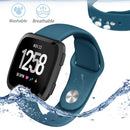 For Fitbit Versa 2 / Fitbit Versa / Fitbit Versa Lite Solid Color Silicone Watch Band, Size:S(Rock Cyan)