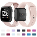 For Fitbit Versa 2 / Fitbit Versa / Fitbit Versa Lite Solid Color Silicone Watch Band, Size:S(Pink Purple)