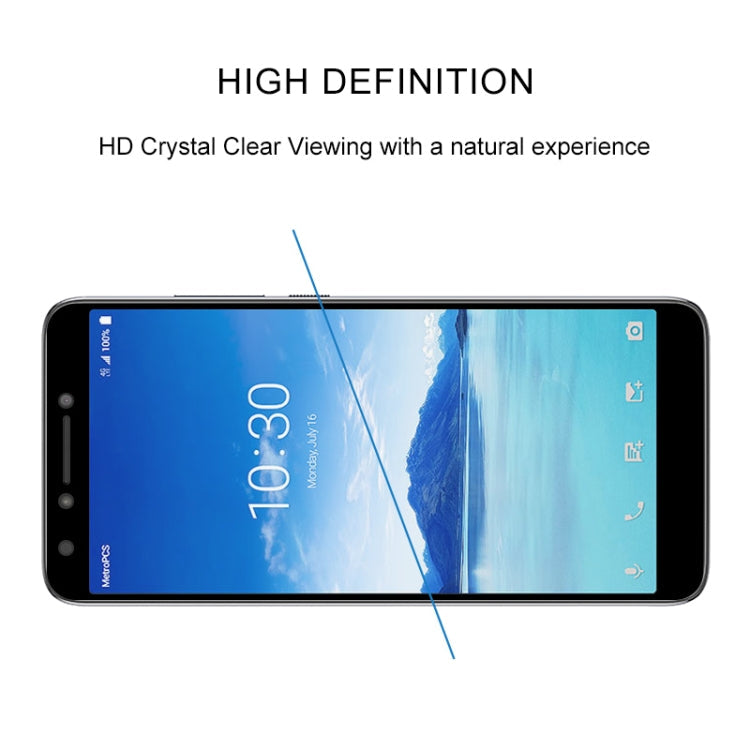 For Alcatel 7 Full Glue Full Screen Tempered Glass Film(Black)
