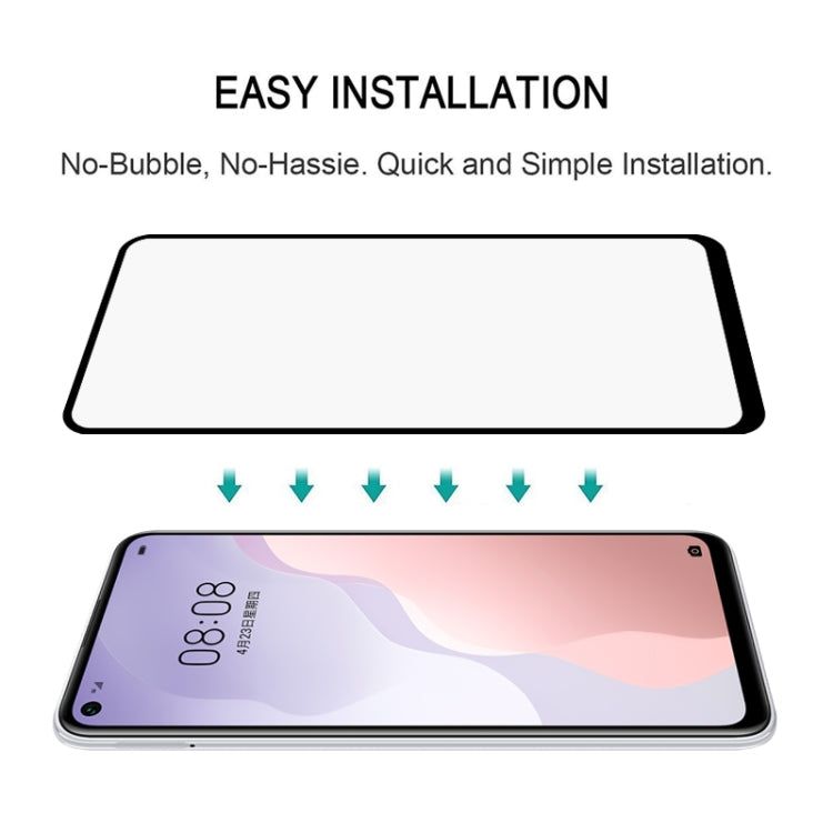 For Huawei Nova 7 SE / 7 SE 5G Youth Full Glue Full Screen Tempered Glass Film(Black)