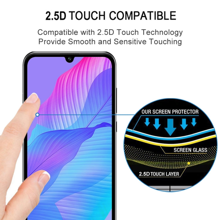 For Huawei Y8p Full Glue Full Screen Tempered Glass Film(Black)