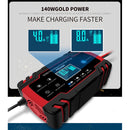 ANHTCzyx 12V 8A / 24V 4A Automobile Battery Charger Motorcycle Battery Repair Type AGM(UK Plug)