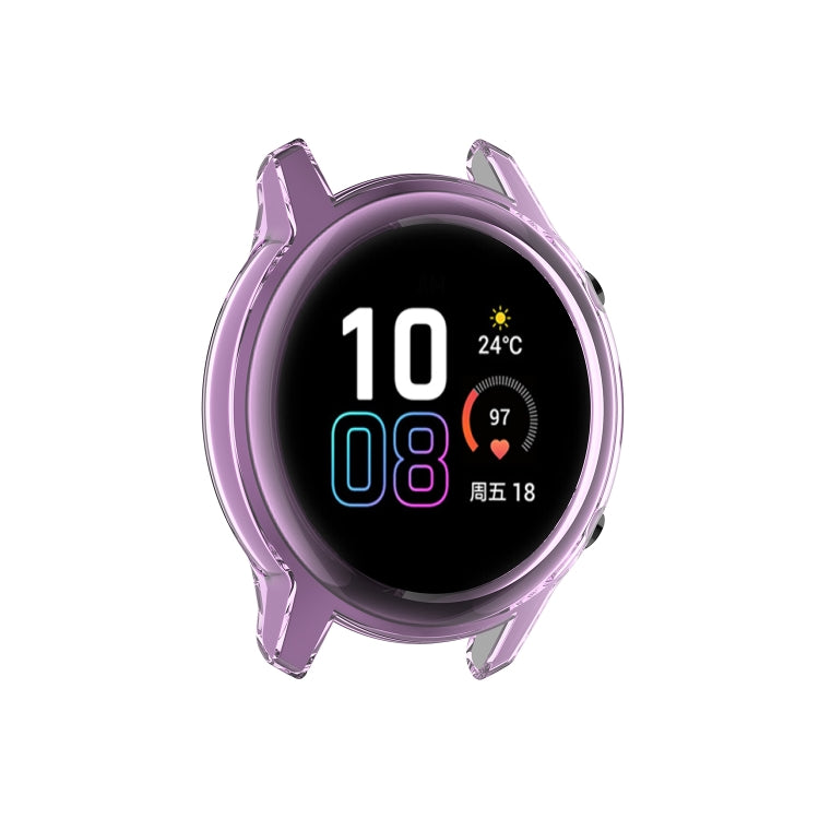 For Huawei Honor Magic watch2 46mm TPU Wrapped Empty Half Case Watch Case(Transparent Purple)