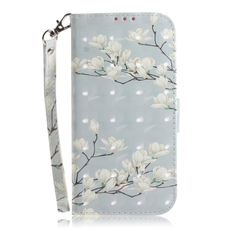 For Samsung Galaxy A71 5G 3D Painted Pattern Magnetic Attraction Horizontal Flip Leather Case with Holder & Card Slot & Wallet & Lanyard(Magnolia)