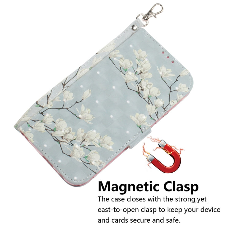 For Samsung Galaxy A71 5G 3D Painted Pattern Magnetic Attraction Horizontal Flip Leather Case with Holder & Card Slot & Wallet & Lanyard(Magnolia)