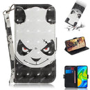 For Xiaomi Redmi Note 9 / Redmi 10X 4G 3D Painted Pattern Magnetic Attraction Horizontal Flip Leather Case with Holder & Card Slot & Wallet & Lanyard(Angry Bear)