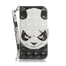 For Xiaomi Redmi Note 9 / Redmi 10X 4G 3D Painted Pattern Magnetic Attraction Horizontal Flip Leather Case with Holder & Card Slot & Wallet & Lanyard(Angry Bear)