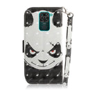 For Xiaomi Redmi Note 9 / Redmi 10X 4G 3D Painted Pattern Magnetic Attraction Horizontal Flip Leather Case with Holder & Card Slot & Wallet & Lanyard(Angry Bear)