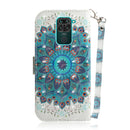For Xiaomi Redmi Note 9 / Redmi 10X 4G 3D Painted Pattern Magnetic Attraction Horizontal Flip Leather Case with Holder & Card Slot & Wallet & Lanyard(Peacock Wreath)