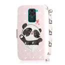For Xiaomi Redmi Note 9 / Redmi 10X 4G 3D Painted Pattern Magnetic Attraction Horizontal Flip Leather Case with Holder & Card Slot & Wallet & Lanyard(Love-heart Bear)