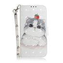 For Xiaomi Redmi Note 9 / Redmi 10X 4G 3D Painted Pattern Magnetic Attraction Horizontal Flip Leather Case with Holder & Card Slot & Wallet & Lanyard(Cute Cat)