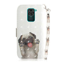 For Xiaomi Redmi Note 9 / Redmi 10X 4G 3D Painted Pattern Magnetic Attraction Horizontal Flip Leather Case with Holder & Card Slot & Wallet & Lanyard(Pekingese Dag)