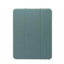 For iPad Pro 11 inch (2020) 3-folding Electric Pressed Skin Texture Horizontal Flip Shockproof Transparent TPU + PU Leather Tablet Case with Holder & Pen Slot & Sleep / Wake-up Function(Deep Green)