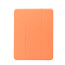 For iPad Pro 11 inch (2020) 3-folding Electric Pressed Skin Texture Horizontal Flip Shockproof Transparent TPU + PU Leather Tablet Case with Holder & Pen Slot & Sleep / Wake-up Function(Orange)