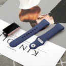 For Fitbit Charge 3 18mm Solid Color Silicone Watch Band A(Navy Blue)
