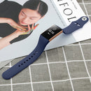 For Fitbit Charge 3 18mm Solid Color Silicone Watch Band A(Navy Blue)