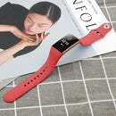 For Fitbit Charge 3 18mm Solid Color Silicone Watch Band A(Red)