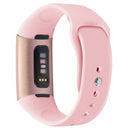For Fitbit Charge 3 18mm Solid Color Silicone Watch Band A(Rose Pink)