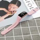 For Fitbit Charge 3 18mm Solid Color Silicone Watch Band A(Rose Pink)